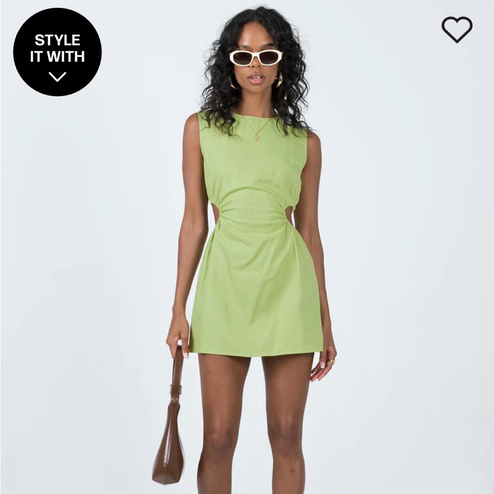 Green Linen Mini Dress